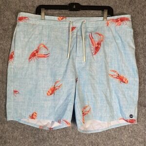 Johnnie-O‎ Swim Trunks Mens Size XXL Lined Shorts Blue Brisbane Lobster Beach